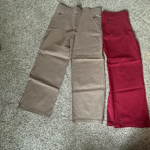 Tan and Berry colored dress pants! Super stretchy size XL. Great condition - Picture 2 of 5